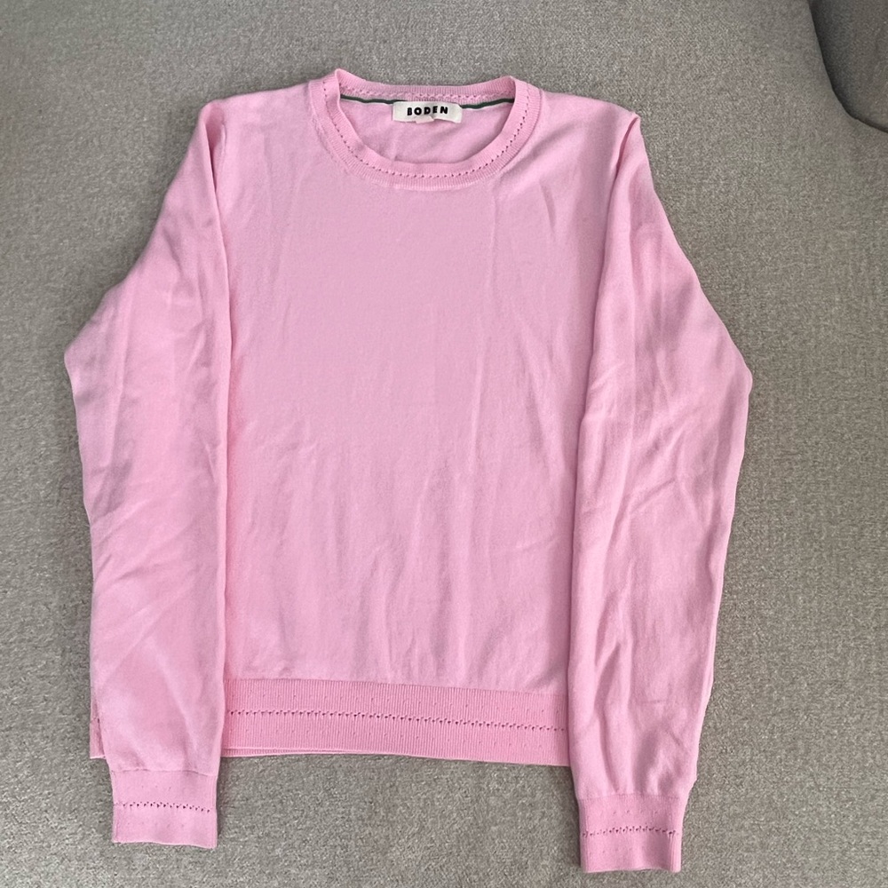 Boden Light Pink Crew Neck Sweater